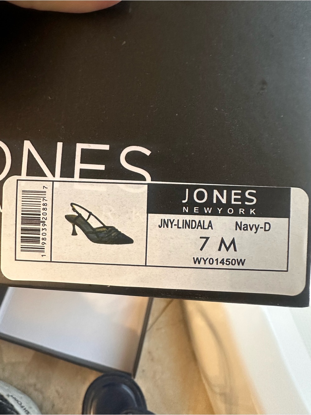 Jones New York Navy Slingback Pointed-Toe Pumps.